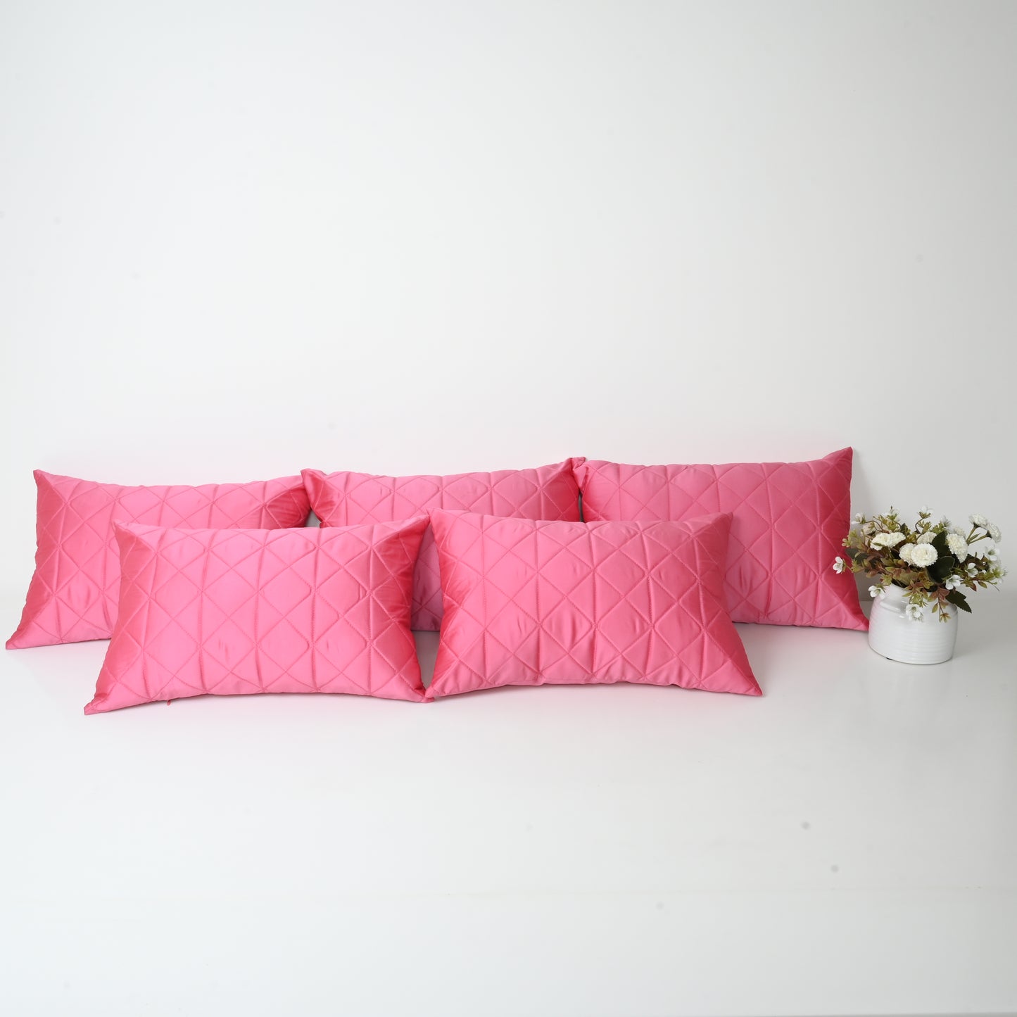CUSHION COVER - QUILTED CROSSED DESIGN | SET OF 5
