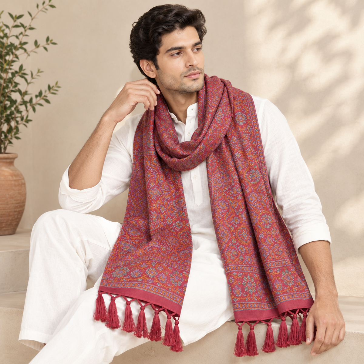 Magenta Palette Silk Men’s Scarf