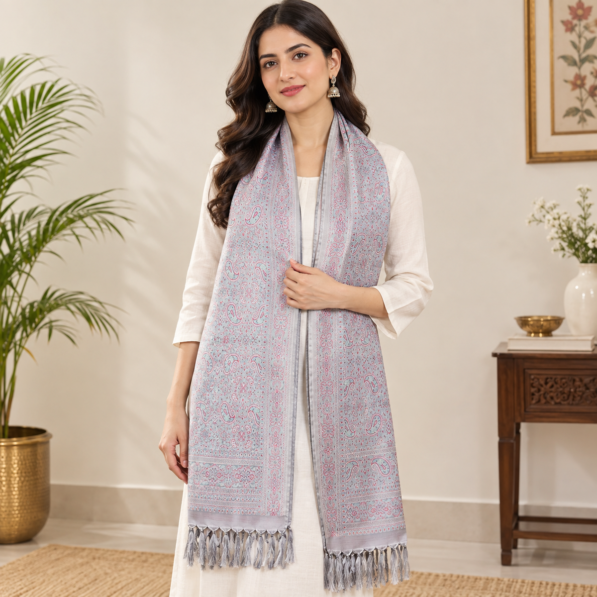 Sage Bloom Grey Persian Design
