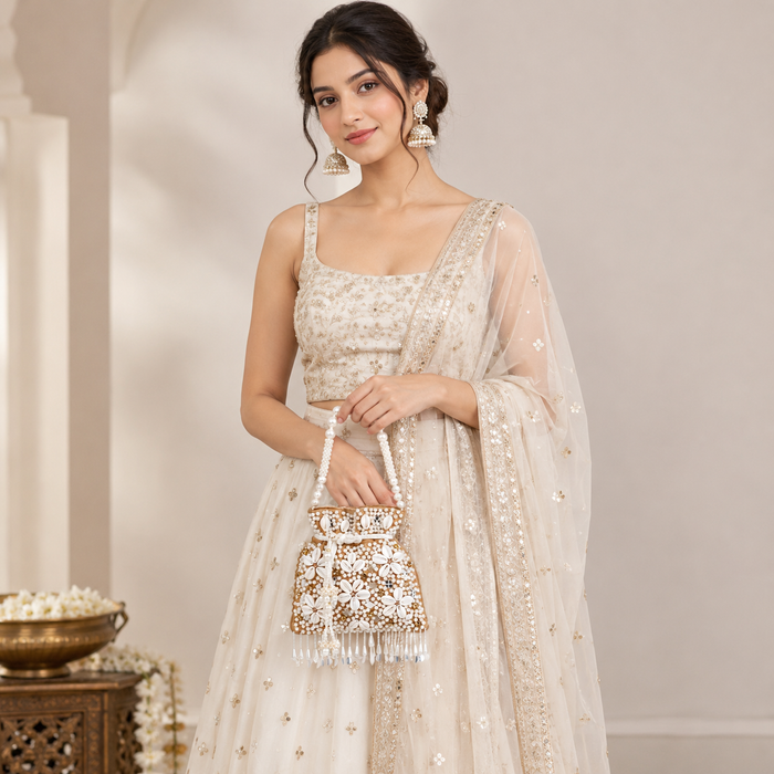 Beige Festive Potli Bag