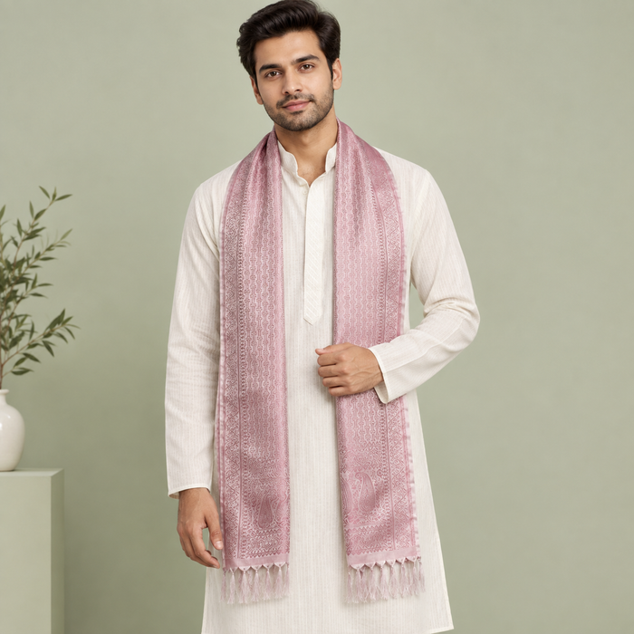 Pink Octavia Design Silk Men’s Scarf