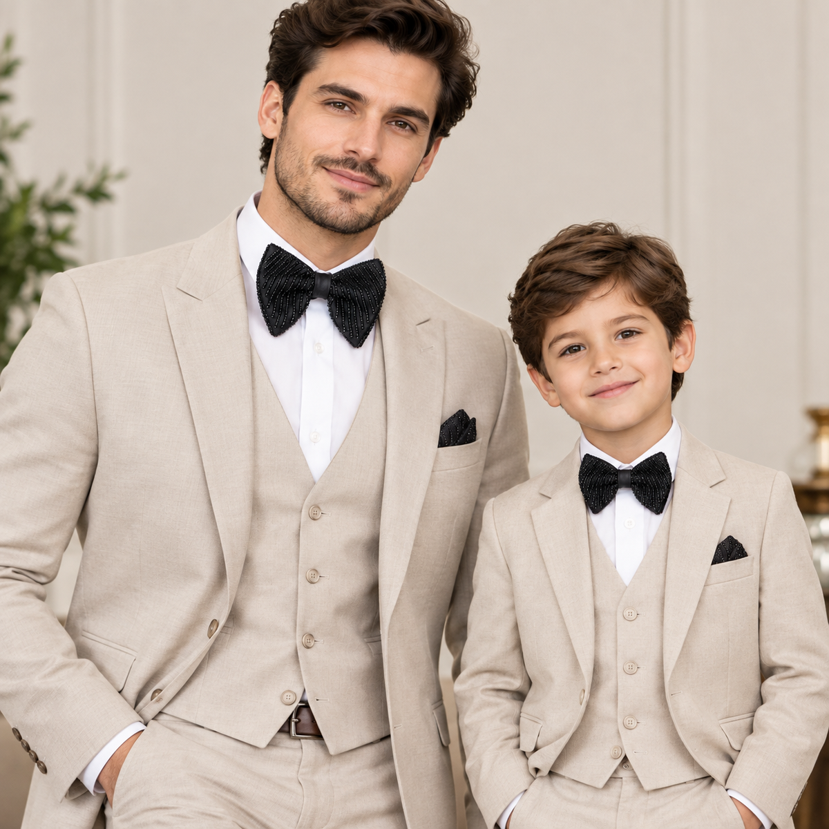 Black Bow Tie (Set of 2)