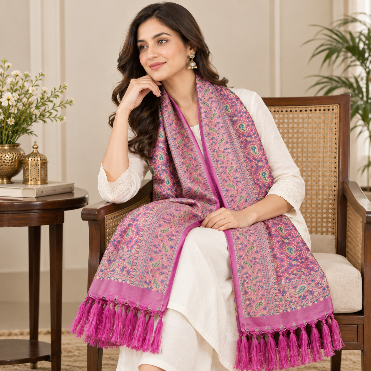 Persian Carrort Pink Silk Stole