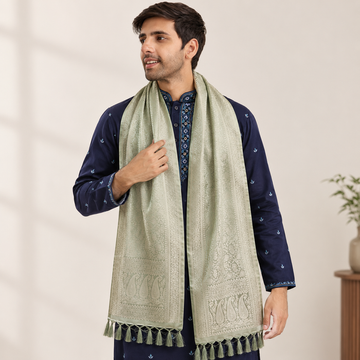 Sage Green Silk Men’s Scarf