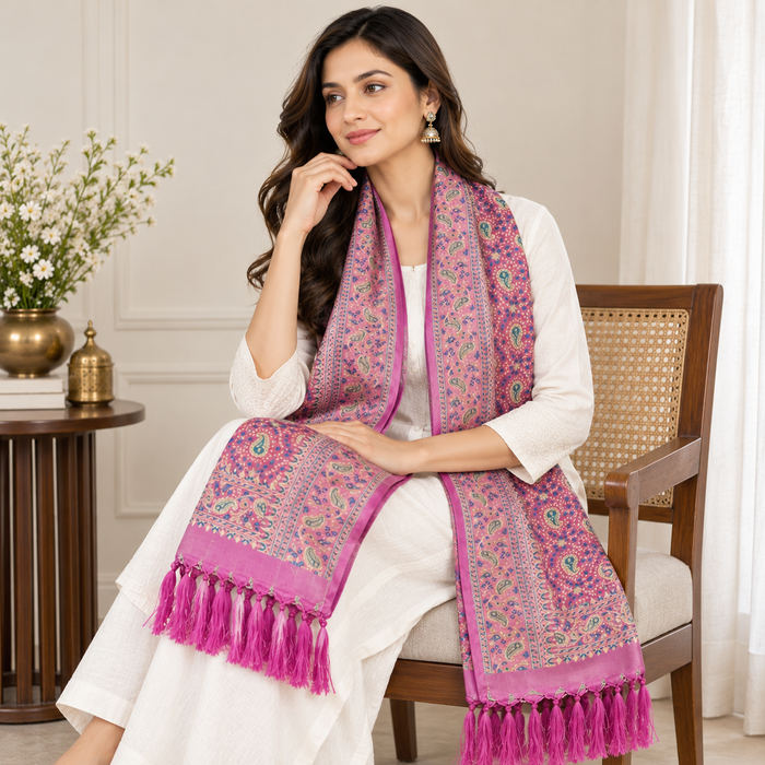 Persian Carrort Pink Silk Stole
