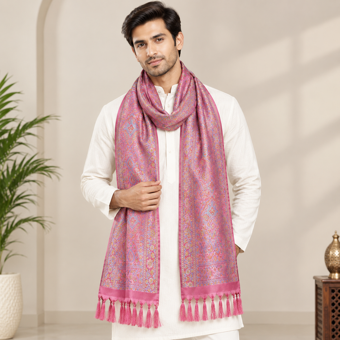 Royal Pink Silk Men’s Scarf