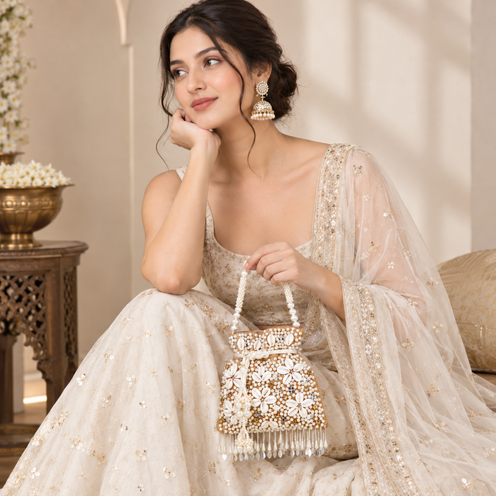 Beige Festive Potli Bag
