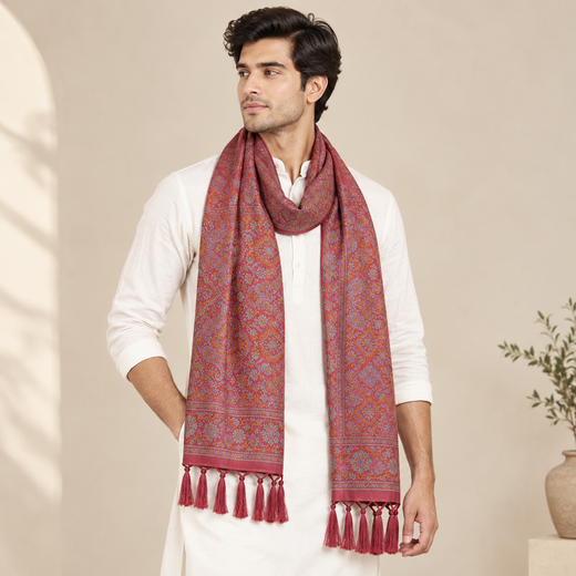 Magenta Palette Silk Men’s Scarf