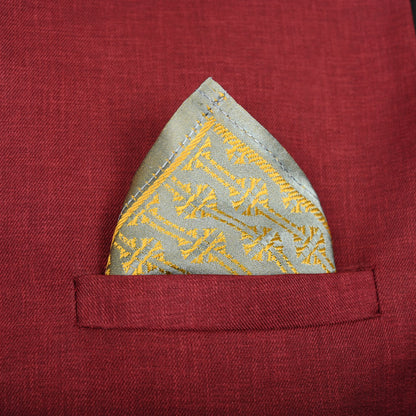 TWO COLOR  SILK POCKET SQUARE | SINGLE | FISH TAIL AND OCTAVIA DESIGN