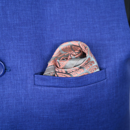 TWO COLOR  SILK POCKET SQUARE | SINGLE | FISH TAIL AND OCTAVIA DESIGN