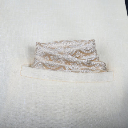 TWO COLOR  SILK POCKET SQUARE | SINGLE | FISH TAIL AND OCTAVIA DESIGN