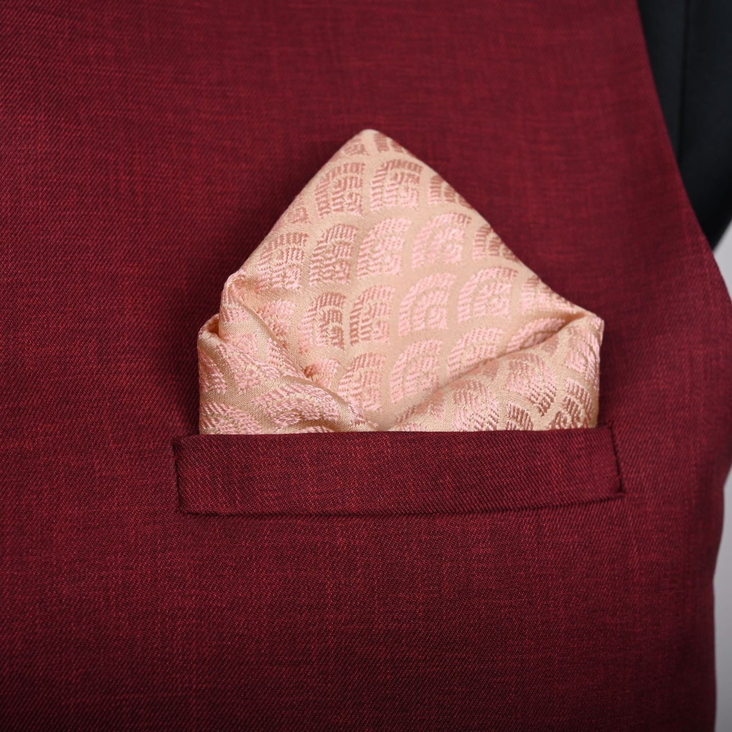 TWO COLOR  SILK POCKET SQUARE | SINGLE | FISH TAIL AND OCTAVIA DESIGN