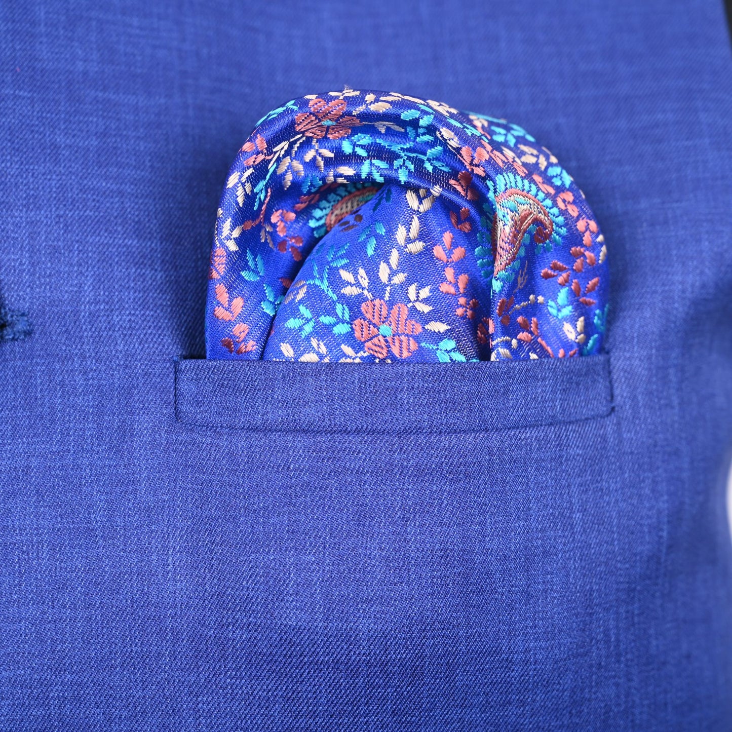 FOUR COLOR SILK POCKET SQUARE | PERSIAN DESIGN AND RAINBOW