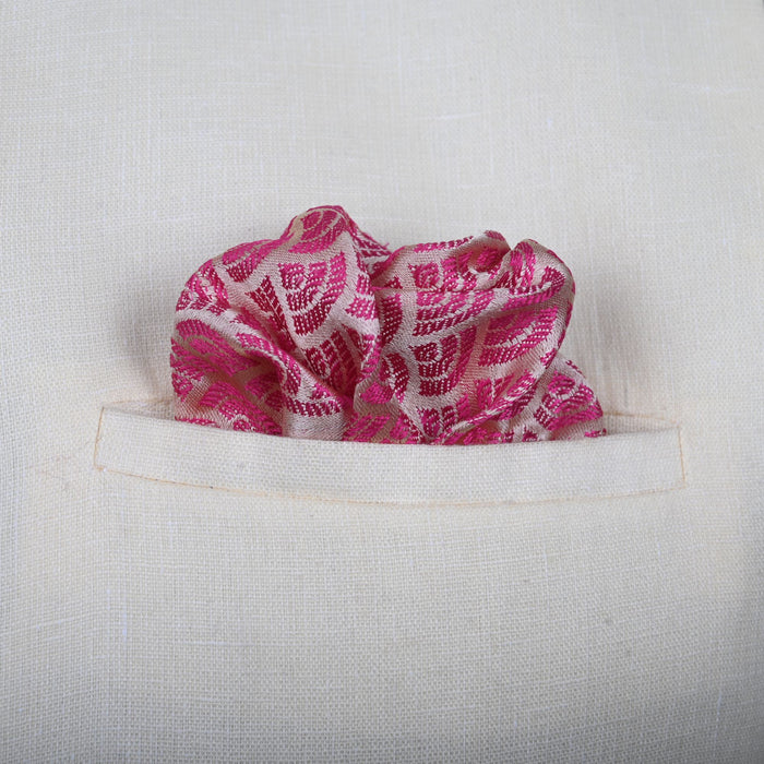 TWO COLOR  SILK POCKET SQUARE | SINGLE | FISH TAIL AND OCTAVIA DESIGN