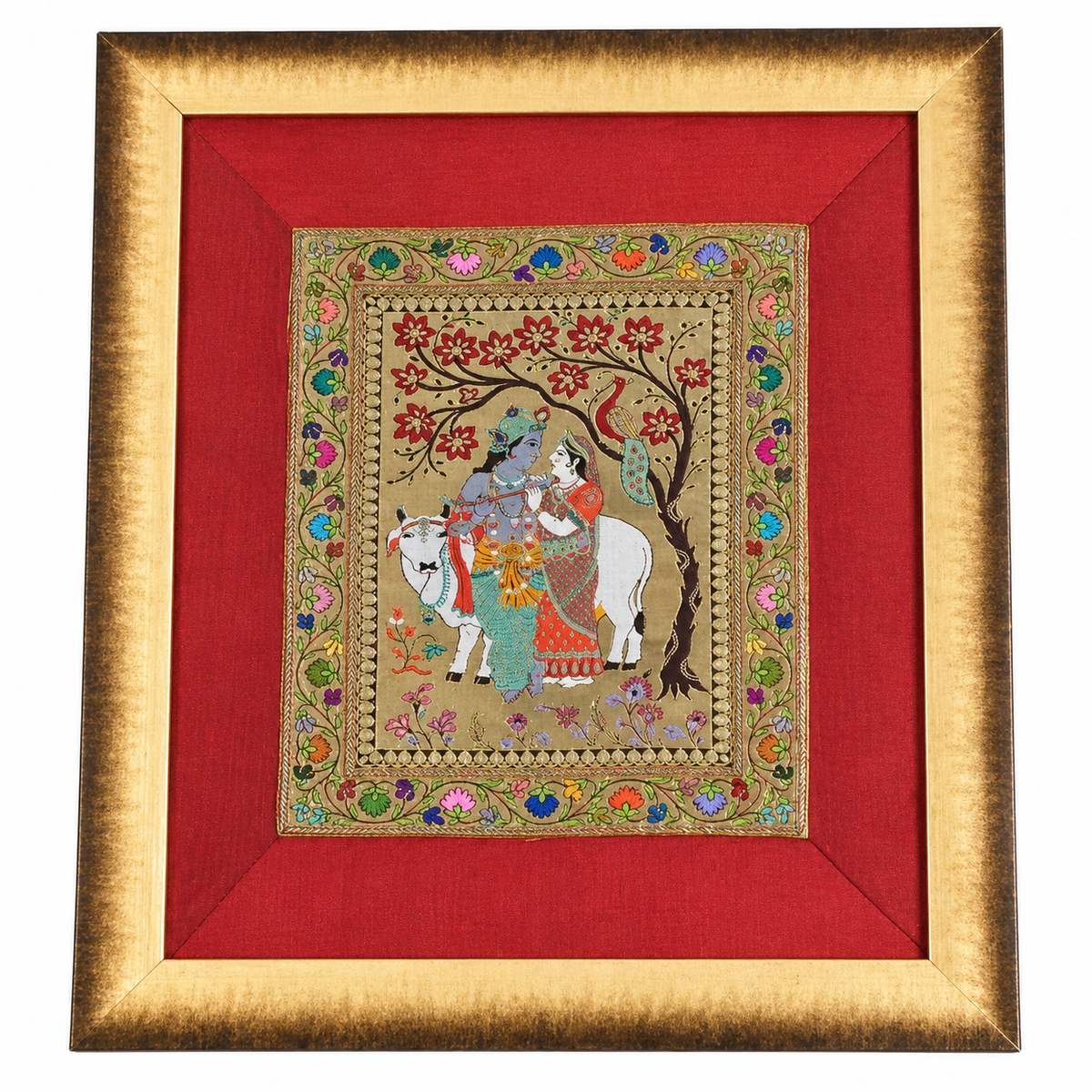 Radha & Krishna Silk Tapestry