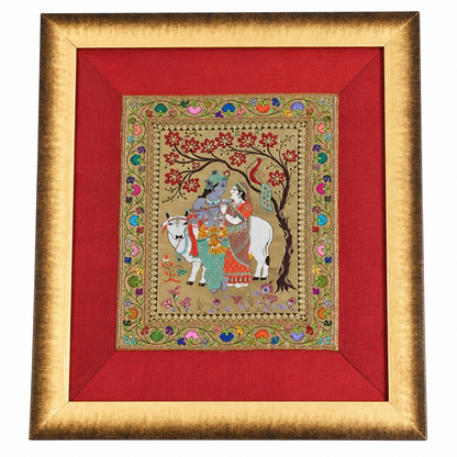 SILK TAPESTRY - RADHA & KRISHNA