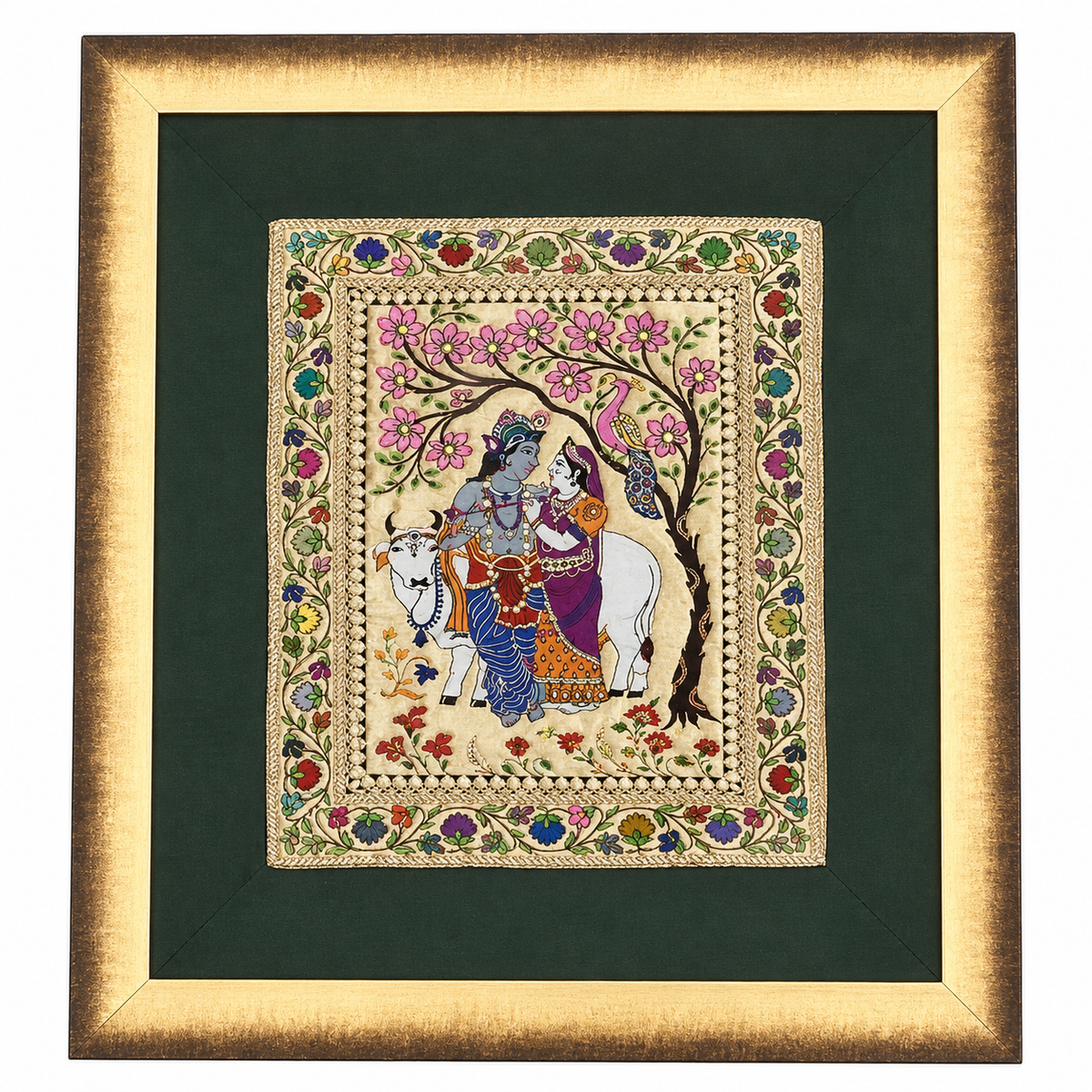 Radha & Krishna Silk Tapestry