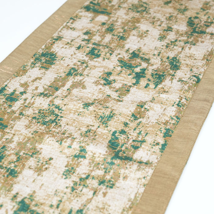 Handcrafted Table Runner Beige & Rustic Green - Elegant & Designer Durable Runner