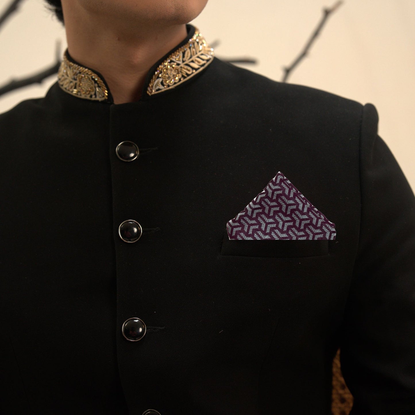 TWO COLOR SILK POCKET SQUARE | SINGLE