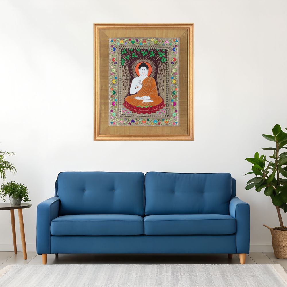 SILK TAPESTRY - BUDDHA ( BIG  37"X 32")